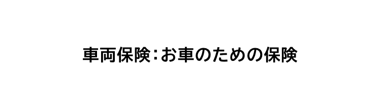 車両保険:お車のための保険